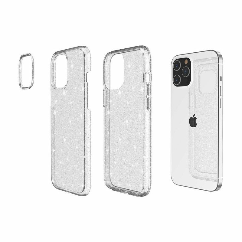 Kuori iPhone 12 Mini Läpinäkyvät Paljetit