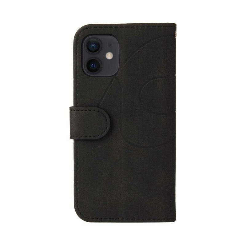 Nahkakotelo iPhone 12 Mini Kaksivärinen Muotoilu Keinonahkaa