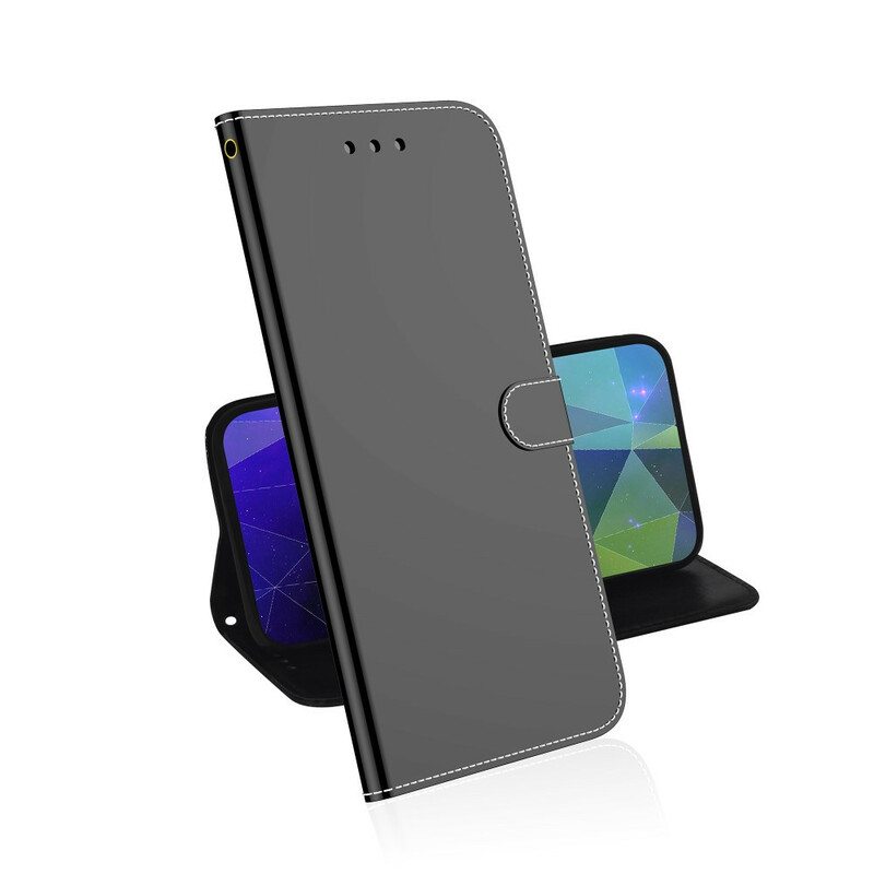 Nahkakotelo iPhone 12 Mini Keinonahkainen Peilin Kansi