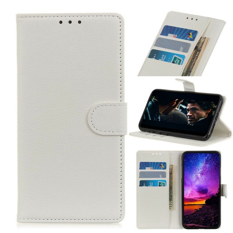 Nahkakotelo iPhone 12 Mini Litsi Tekonahkaa
