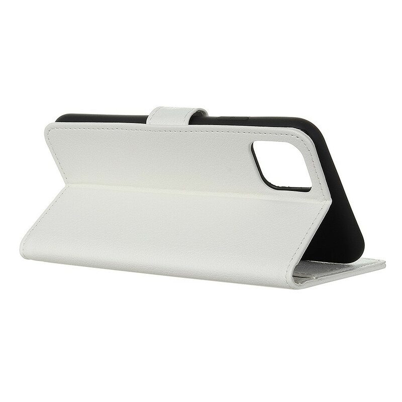 Nahkakotelo iPhone 12 Mini Litsi Tekonahkaa