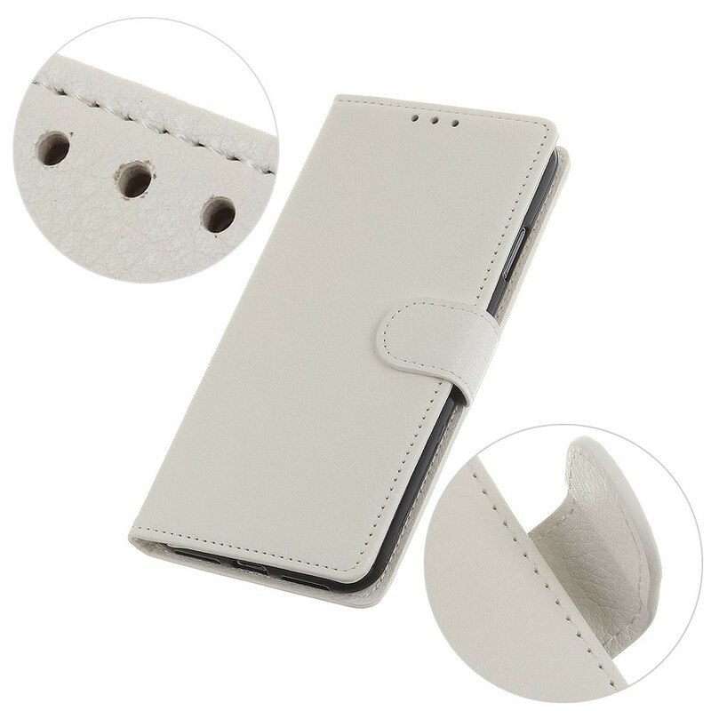 Nahkakotelo iPhone 12 Mini Litsi Tekonahkaa