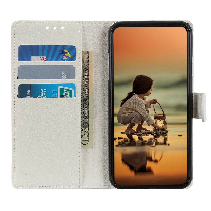 Nahkakotelo iPhone 12 Mini Litsi Tekonahkaa