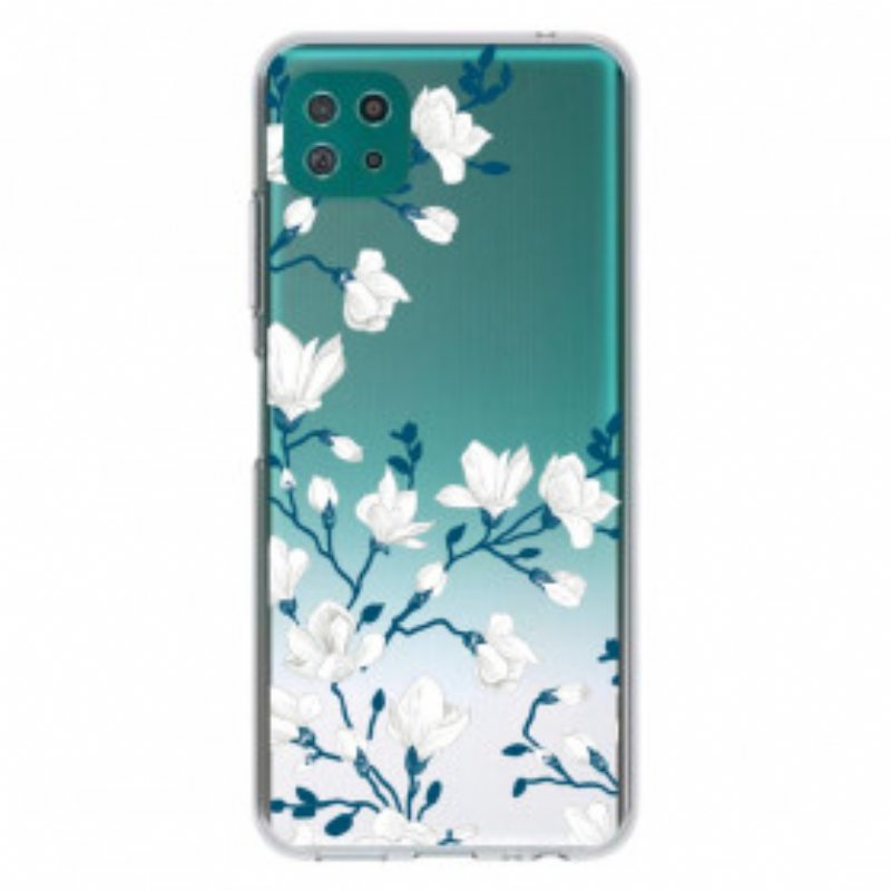 Case Samsung Galaxy A22 5G Valkoiset Kukat
