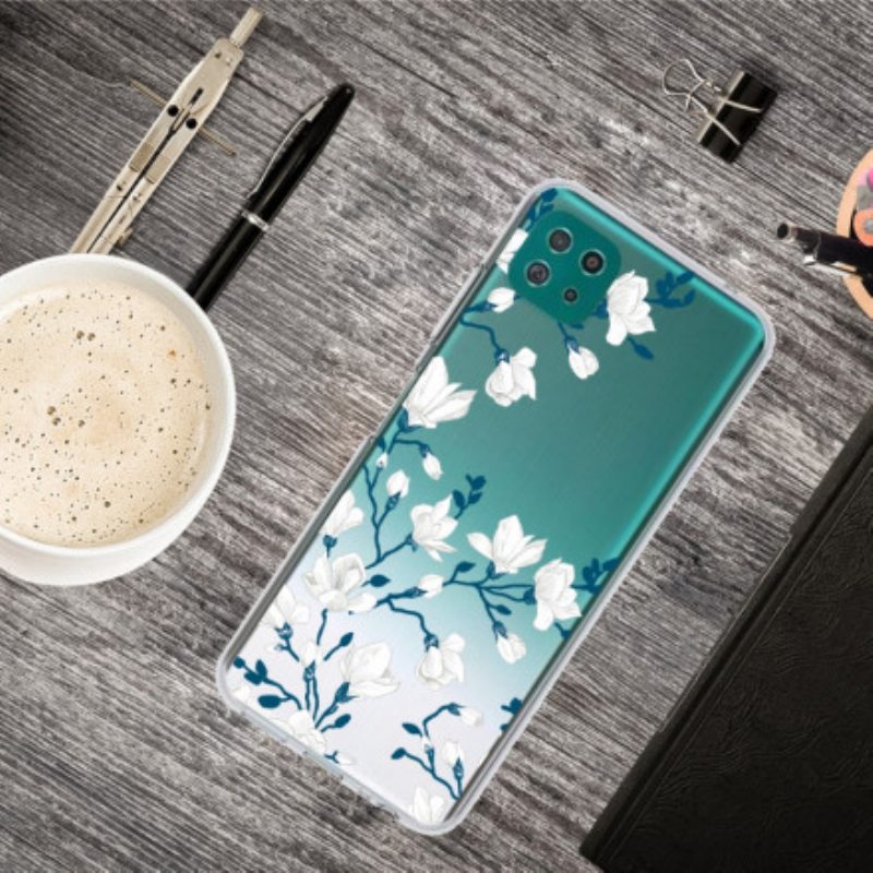Case Samsung Galaxy A22 5G Valkoiset Kukat