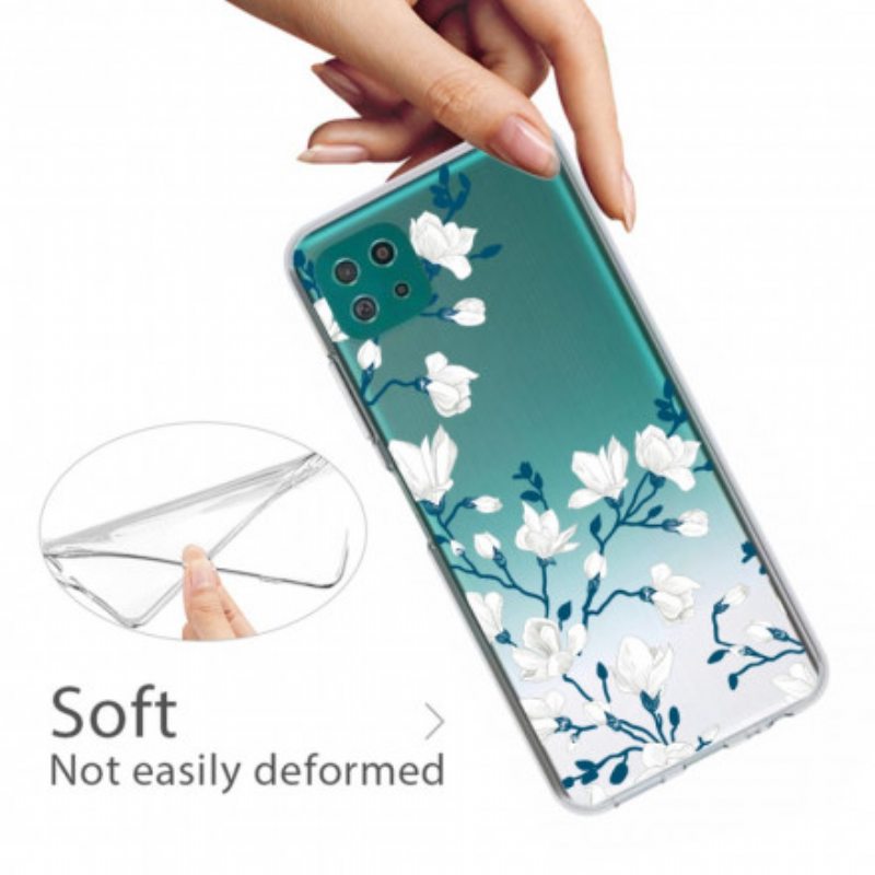 Case Samsung Galaxy A22 5G Valkoiset Kukat