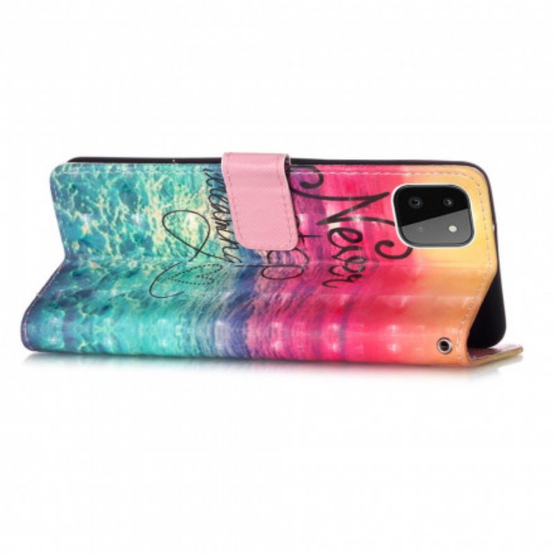 Flip Case Samsung Galaxy A22 5G Älä Koskaan Lopeta Unelmoimista
