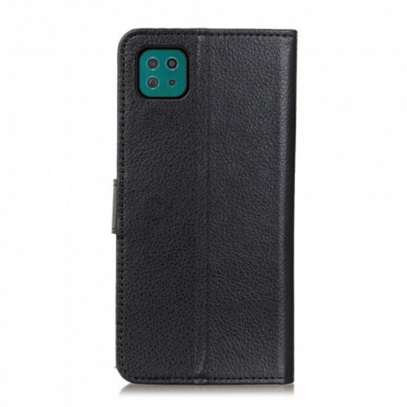 Flip Case Samsung Galaxy A22 5G Perinteinen Litchi Faux Leather