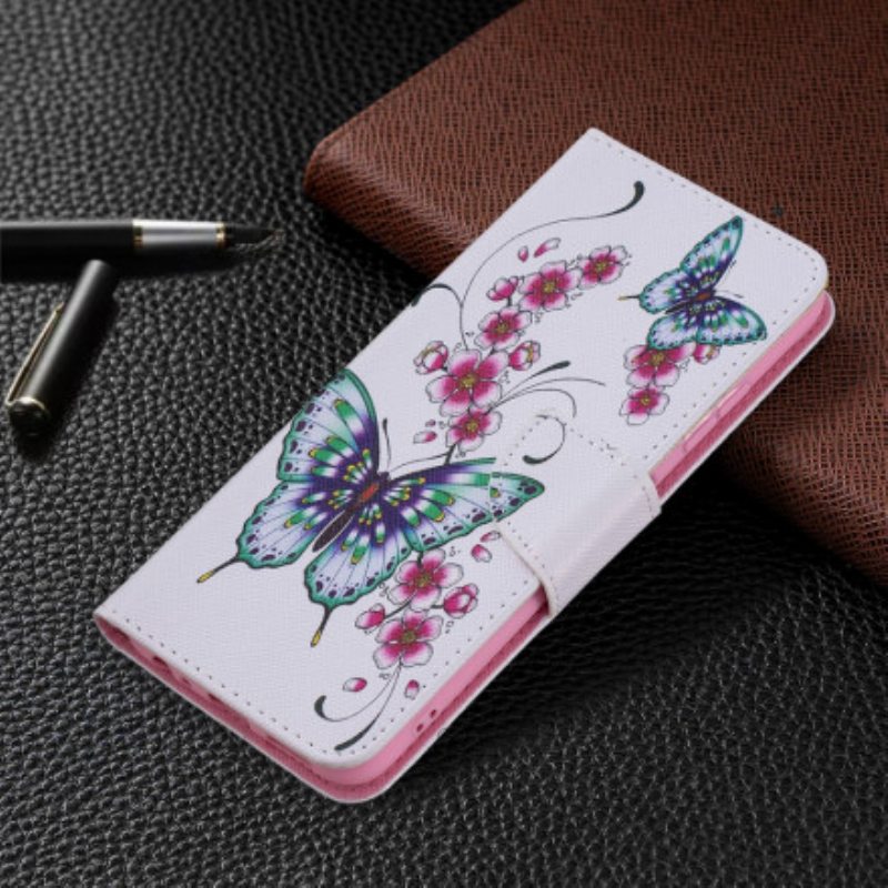 Kotelot Samsung Galaxy A22 5G Akvarelliperhosia
