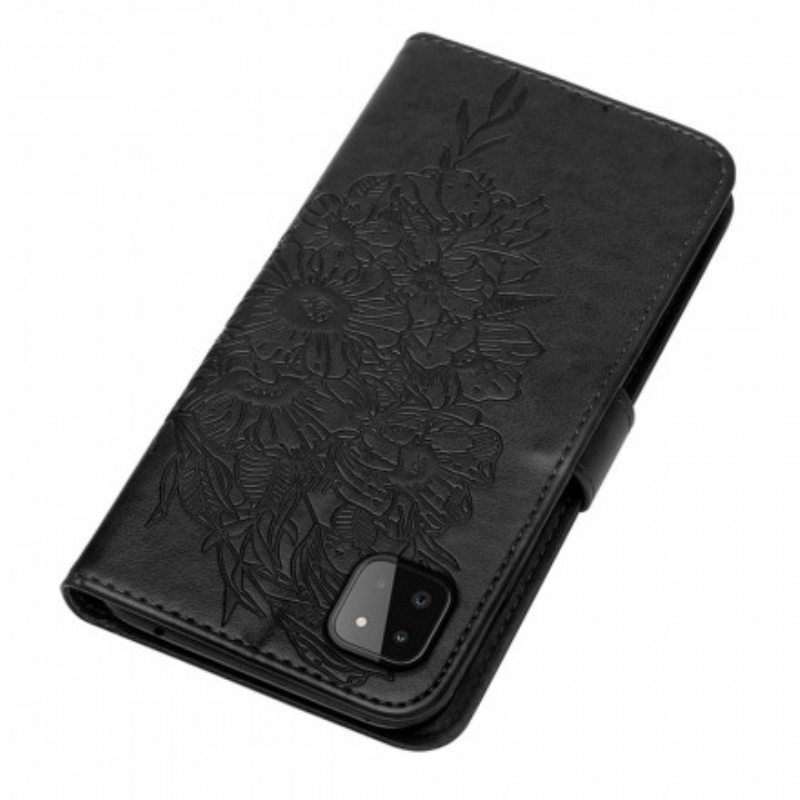 Kotelot Samsung Galaxy A22 5G Butterfly Design Kaulanauhalla