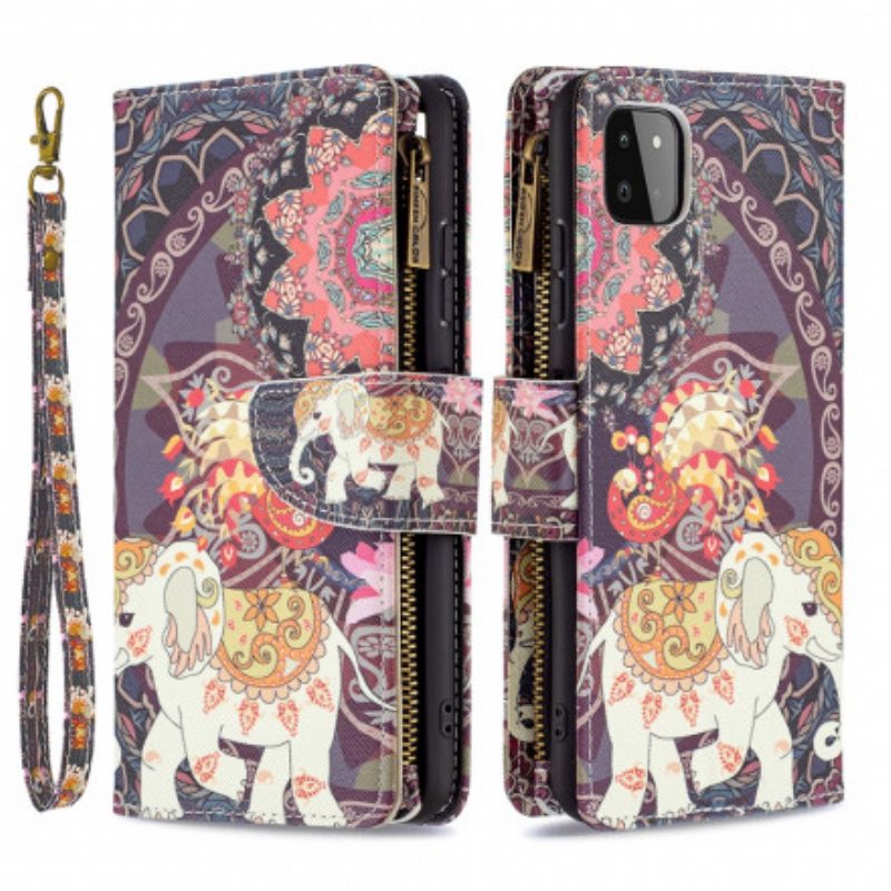 Kotelot Samsung Galaxy A22 5G Elephant Vetoketjullinen Tasku