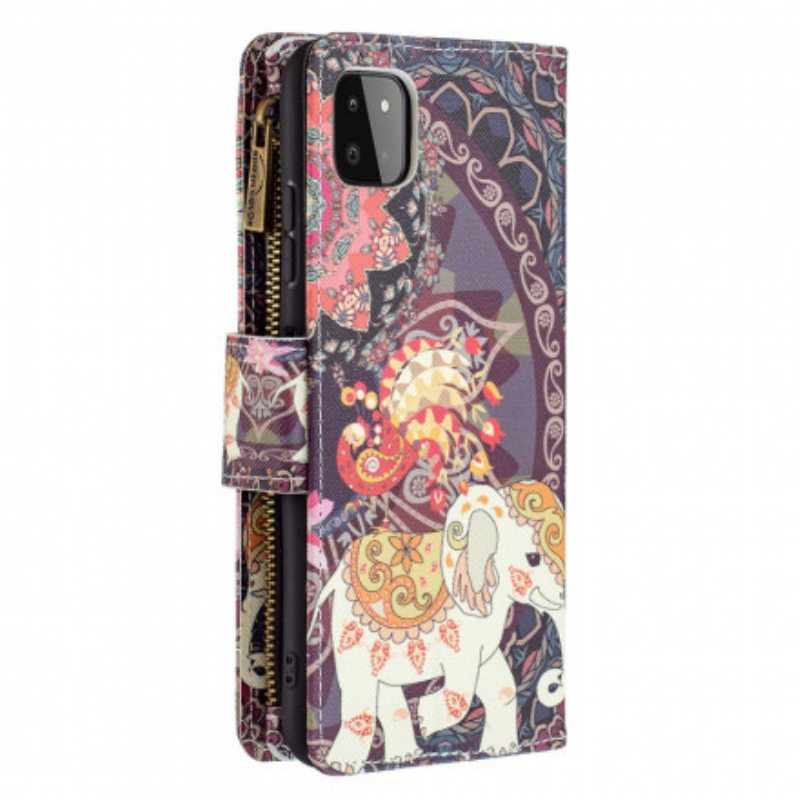 Kotelot Samsung Galaxy A22 5G Elephant Vetoketjullinen Tasku