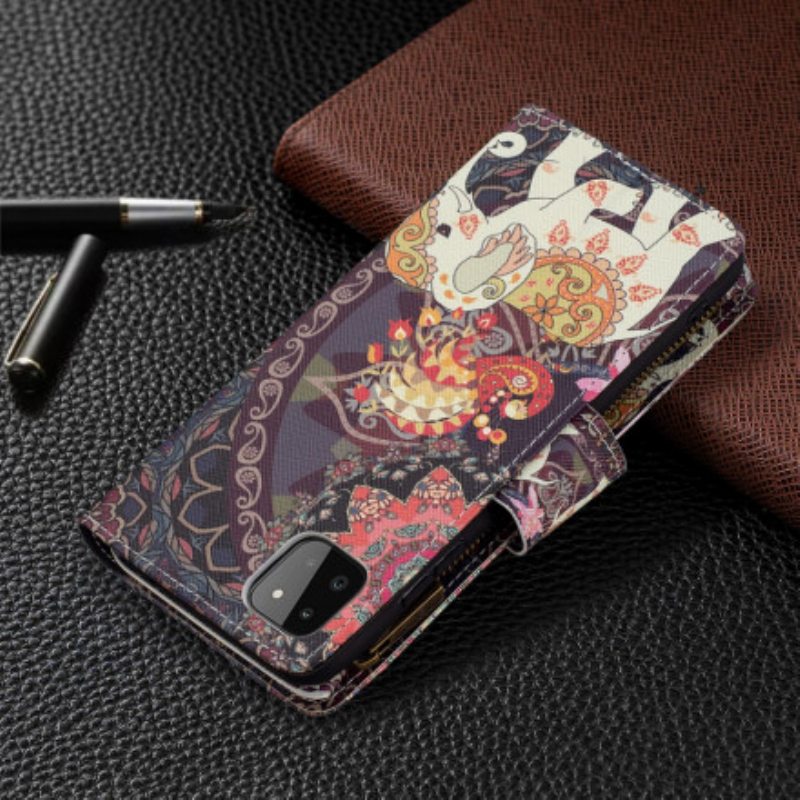 Kotelot Samsung Galaxy A22 5G Elephant Vetoketjullinen Tasku