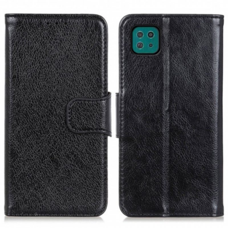 Kotelot Samsung Galaxy A22 5G Halkaistu Nappan Nahka