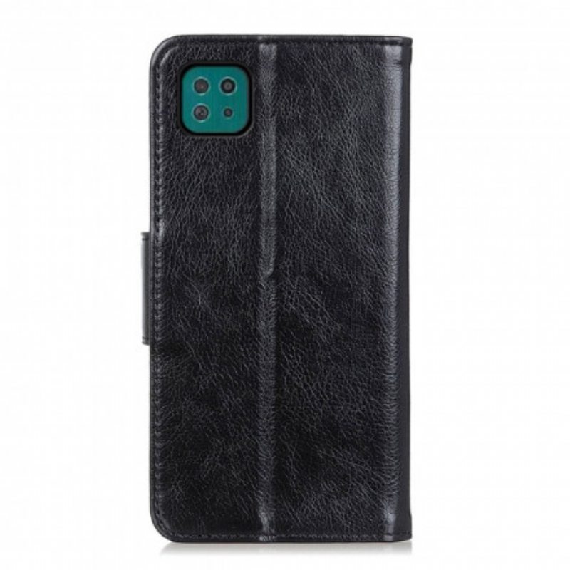 Kotelot Samsung Galaxy A22 5G Halkaistu Nappan Nahka