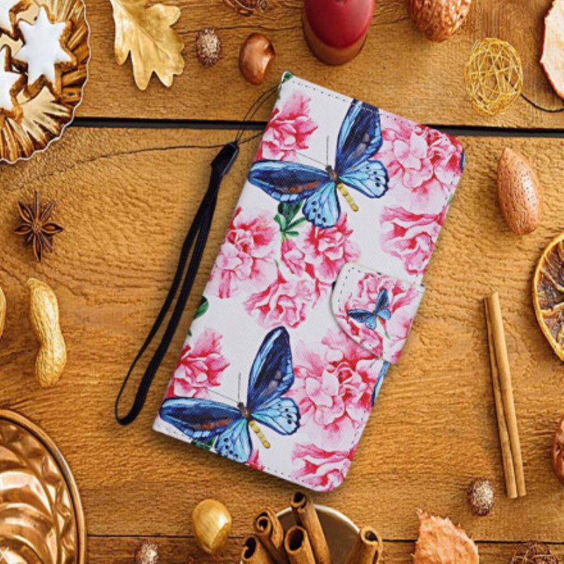 Kotelot Samsung Galaxy A22 5G Perhoset Kukkanauha