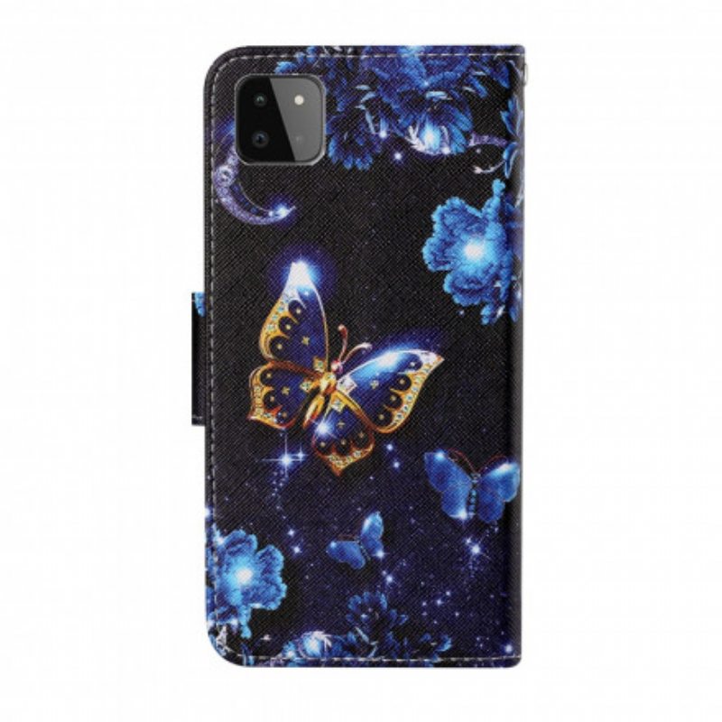 Kotelot Samsung Galaxy A22 5G Suojaketju Kuori Arvokkaita Stringiperhosia