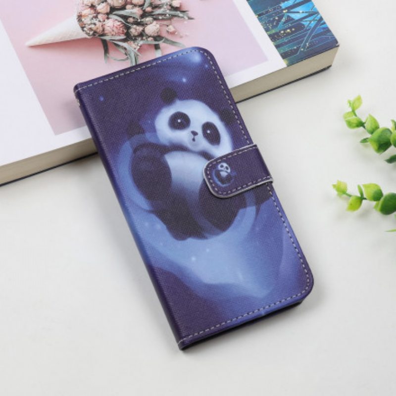 Kotelot Samsung Galaxy A22 5G Suojaketju Kuori Panda Space Kaulanauhalla