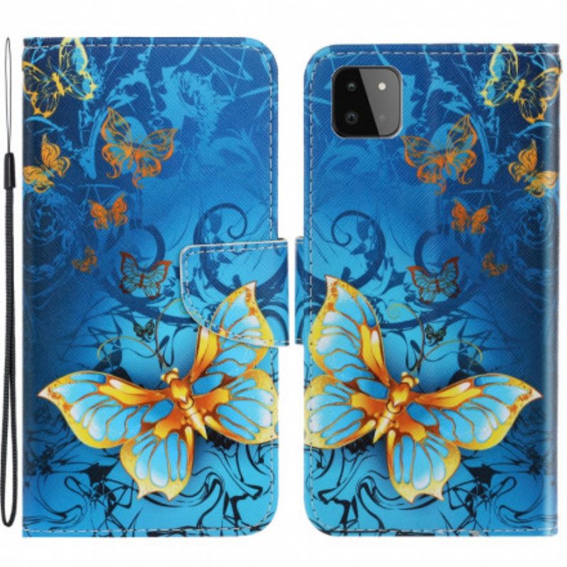 Kotelot Samsung Galaxy A22 5G Suojaketju Kuori Perhosten Hihnan Muunnelmia