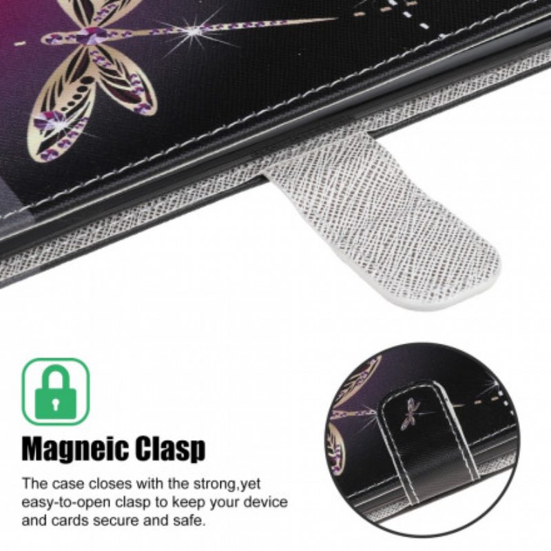 Kotelot Samsung Galaxy A22 5G Suojaketju Kuori Strappy Dragonflies