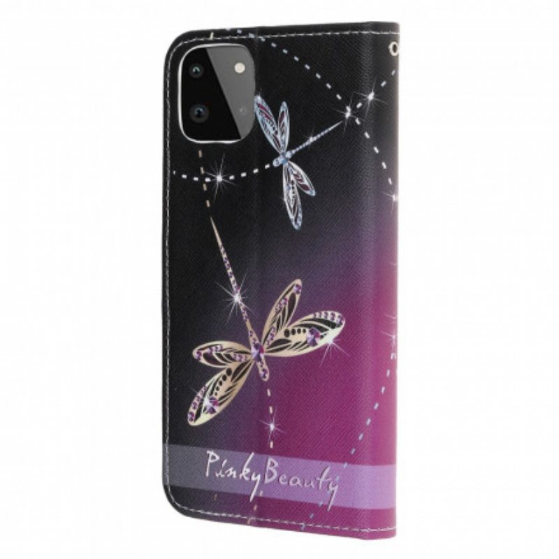 Kotelot Samsung Galaxy A22 5G Suojaketju Kuori Strappy Dragonflies