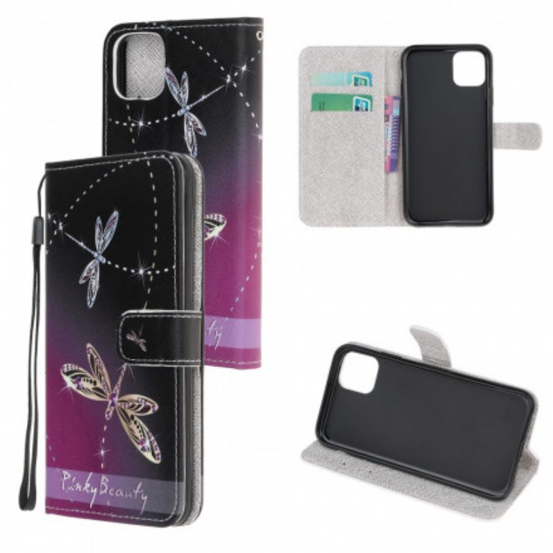 Kotelot Samsung Galaxy A22 5G Suojaketju Kuori Strappy Dragonflies