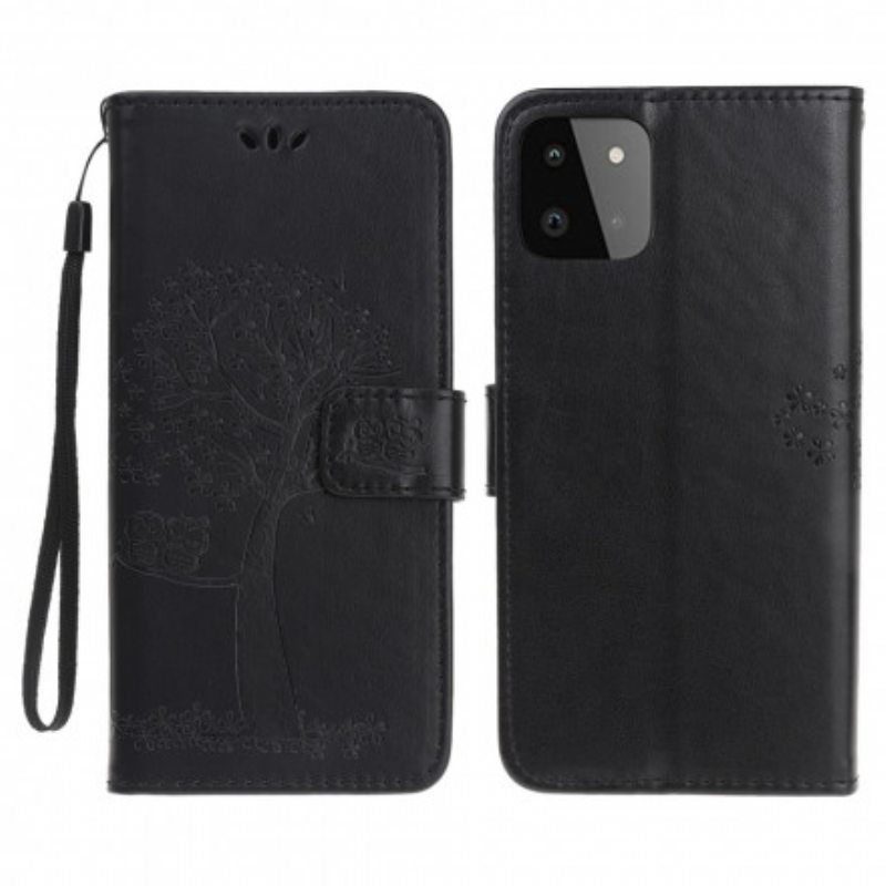 Kotelot Samsung Galaxy A22 5G Suojaketju Kuori Tangapuu Ja Pöllöt