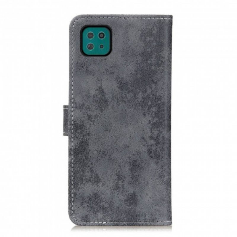 Kotelot Samsung Galaxy A22 5G Vintage Nahkaefekti