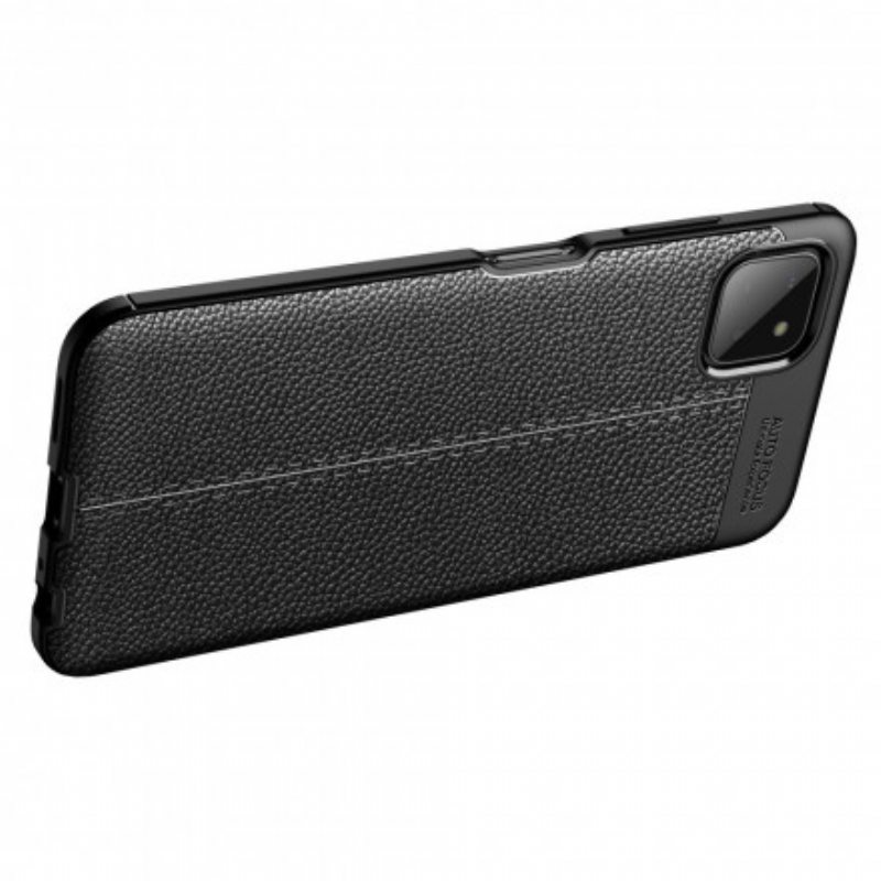 Kuori Samsung Galaxy A22 5G Kaksilinjainen Litsi-nahkaefekti