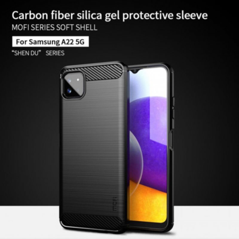 Kuori Samsung Galaxy A22 5G Mofi Harjattu Hiilikuitu