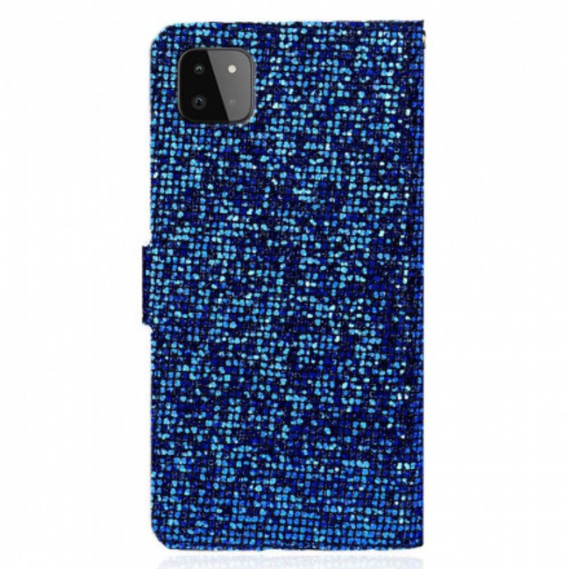 Nahkakotelo Samsung Galaxy A22 5G Paljetteja S Design