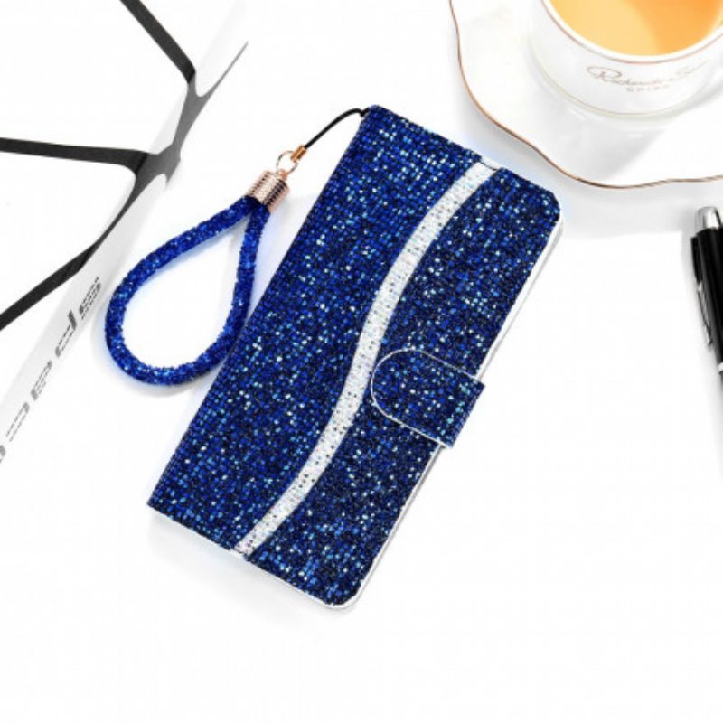 Nahkakotelo Samsung Galaxy A22 5G Paljetteja S Design