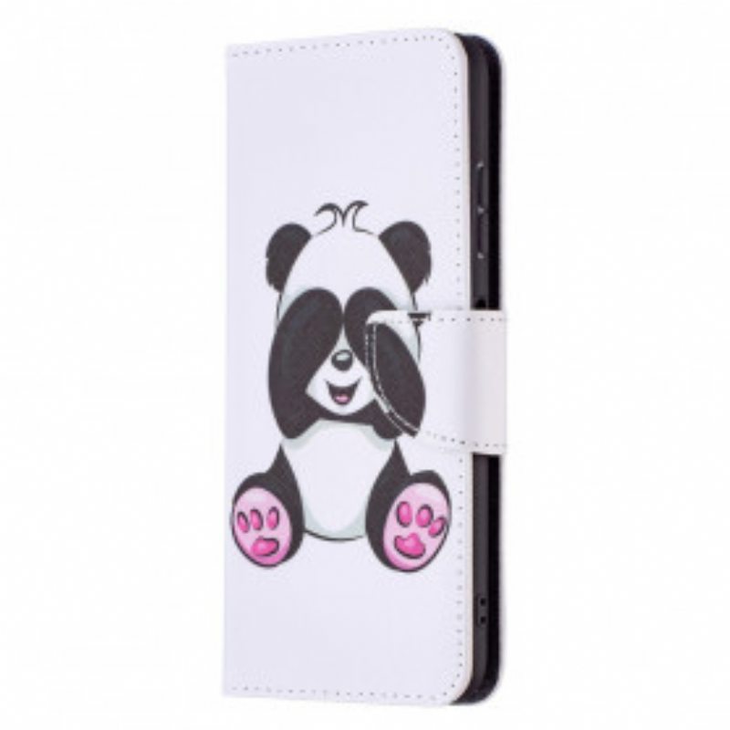 Nahkakotelo Samsung Galaxy A22 5G Panda Hauskaa