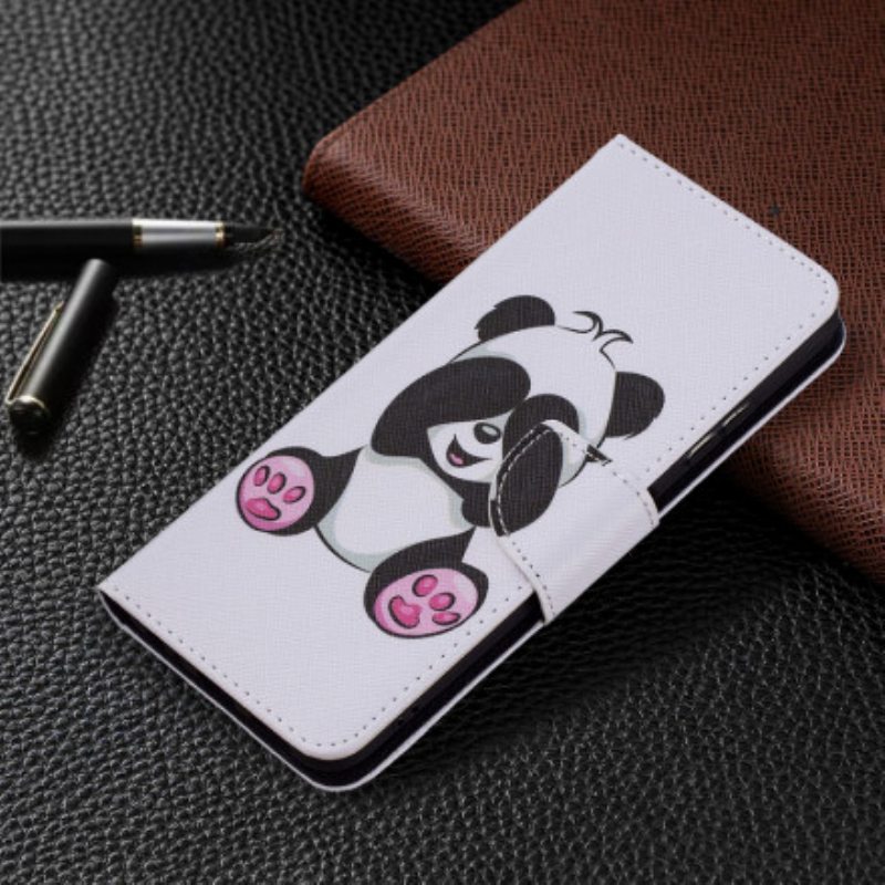Nahkakotelo Samsung Galaxy A22 5G Panda Hauskaa