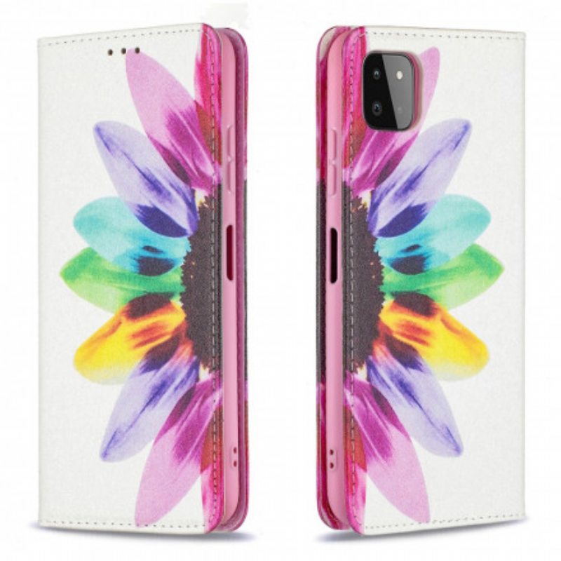 Puhelinkuoret Samsung Galaxy A22 5G Kotelot Flip Akvarelli Kukka