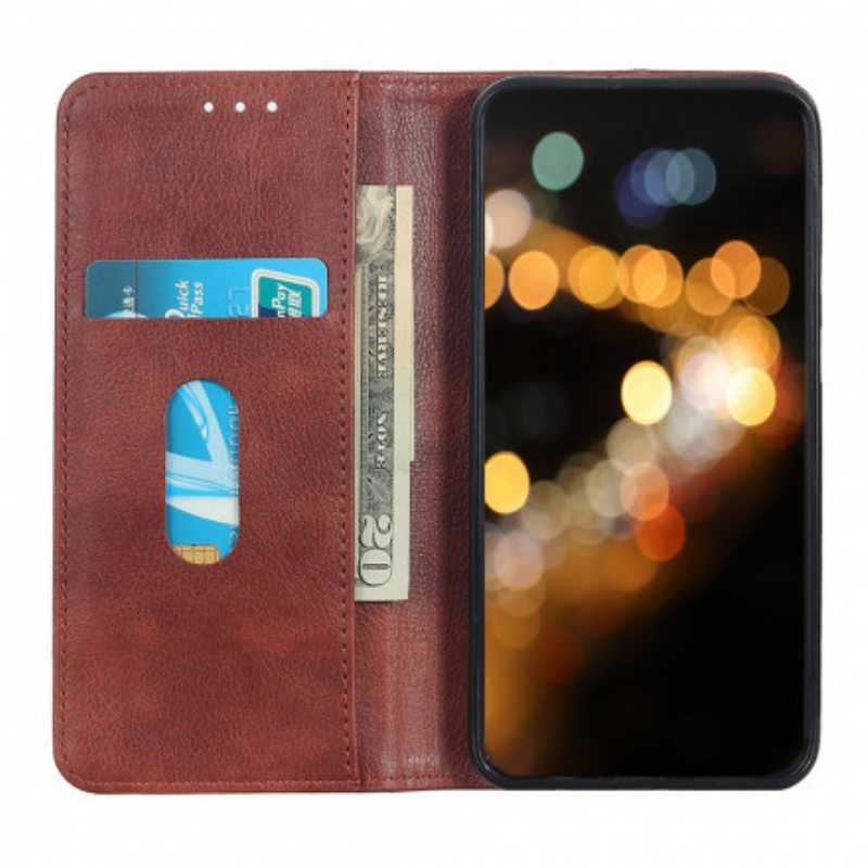 Puhelinkuoret Samsung Galaxy A22 5G Kotelot Flip Elegance Haljattu Litsi Nahka