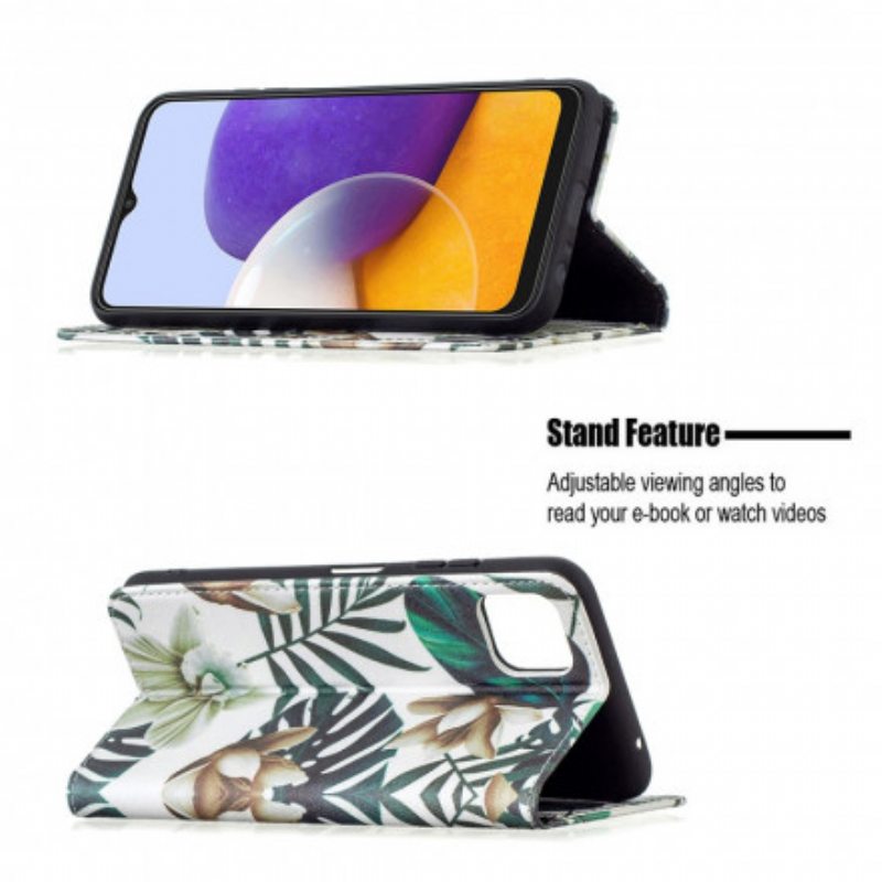 Puhelinkuoret Samsung Galaxy A22 5G Kotelot Flip Lehdet