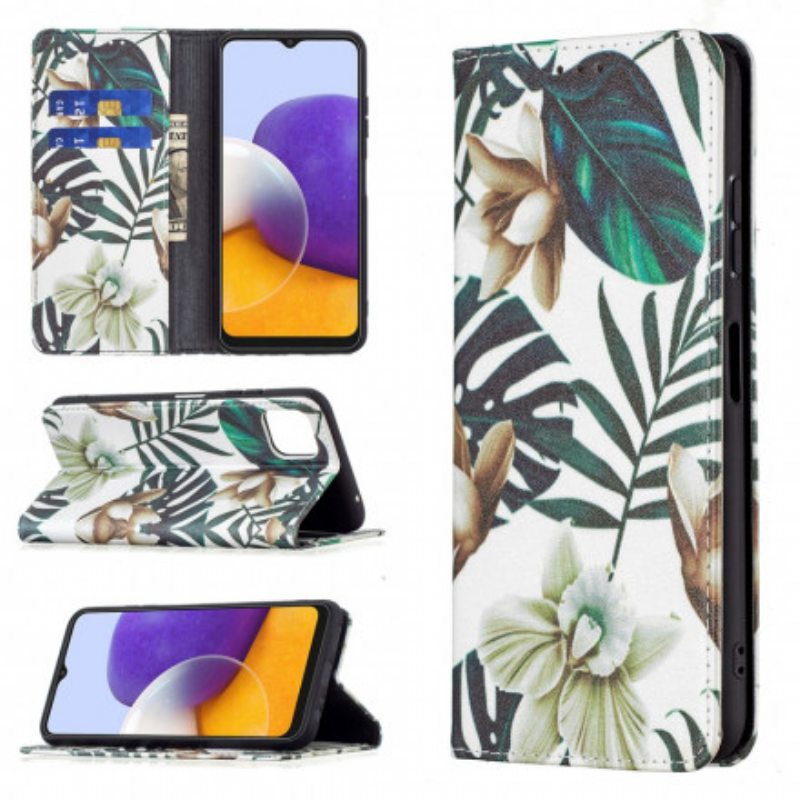 Puhelinkuoret Samsung Galaxy A22 5G Kotelot Flip Lehdet