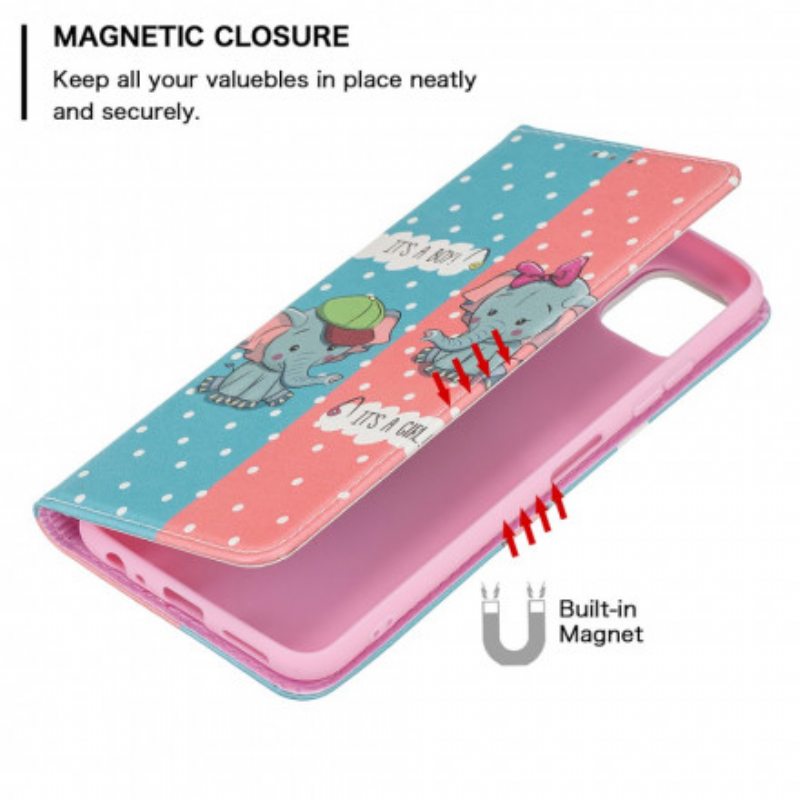 Puhelinkuoret Samsung Galaxy A22 5G Kotelot Flip Vauvat Norsut