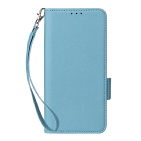 Nahkakotelo Oppo Reno 13 5g Litsikuvioinen Tekonahkaranneke