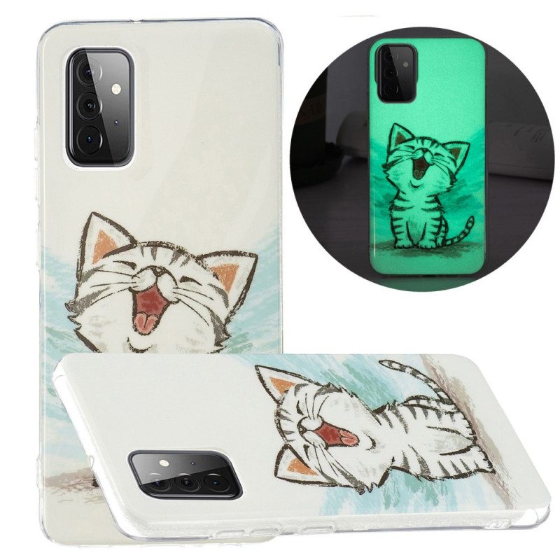 Kuori Samsung Galaxy A72 4G / A72 5G Fluoresoiva Kissa