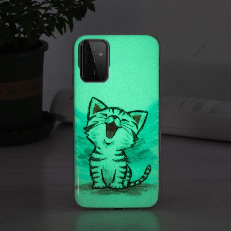 Kuori Samsung Galaxy A72 4G / A72 5G Fluoresoiva Kissa
