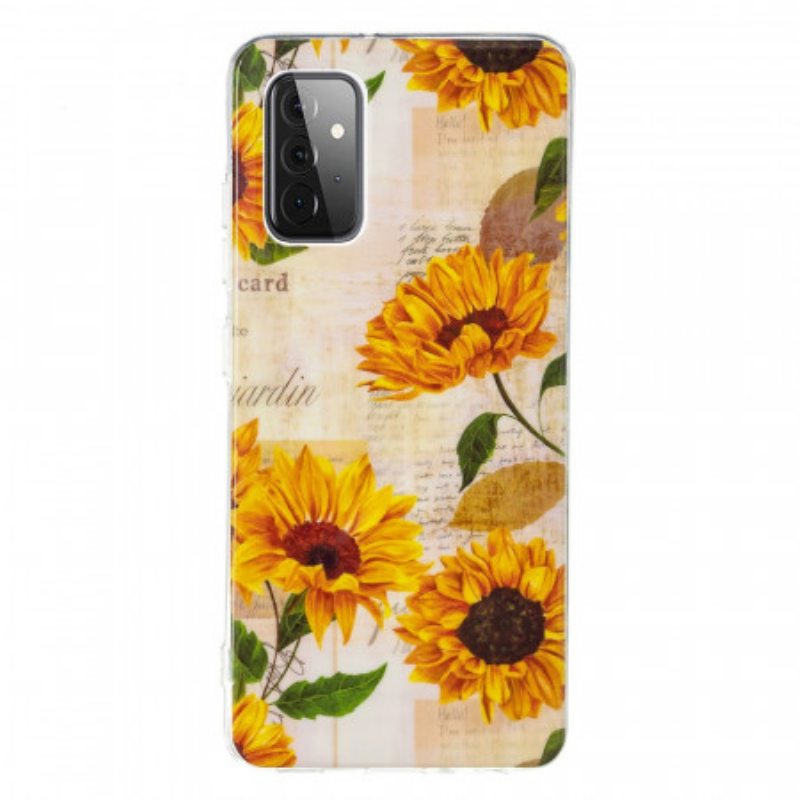 Kuori Samsung Galaxy A72 4G / A72 5G Fluoresoivat Auringonkukat