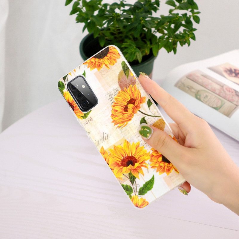 Kuori Samsung Galaxy A72 4G / A72 5G Fluoresoivat Auringonkukat