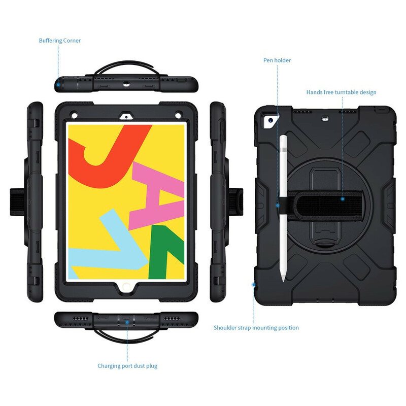 Kuori iPad 10.2" (2020) (2019) Erittäin Kestävä Nauha Ja Olkahihna