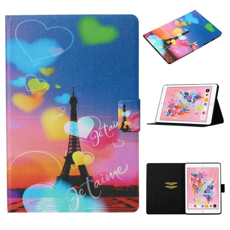 Nahkakotelo iPad 10.2" (2020) (2019) Paris Rakastan Sinua
