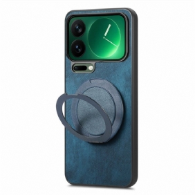 Puhelinkuoret Xiaomi 17 Pro Max Pyörivä Jalusta Ja Retrokuvioinen Nahkakuvio