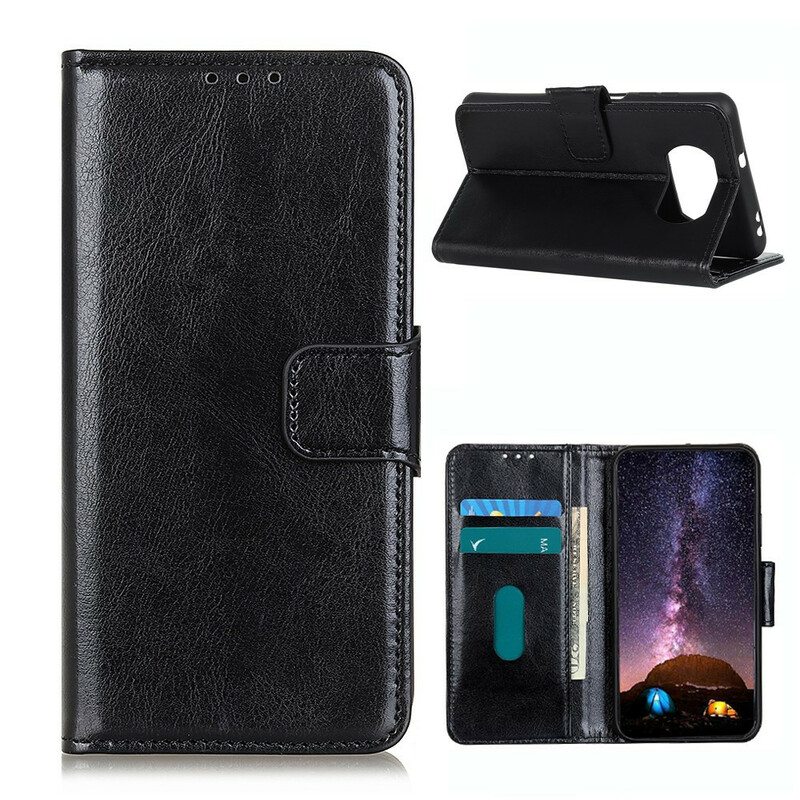 Flip Case Poco X3 / X3 Pro / X3 NFC Lasitettu Keinonahka