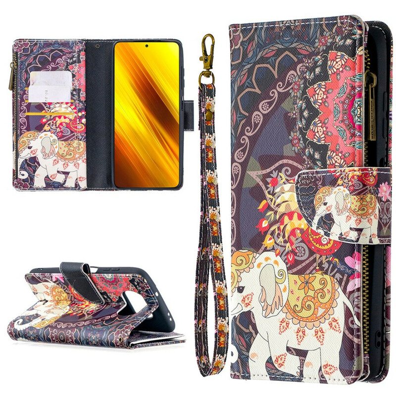 Kotelot Poco X3 / X3 Pro / X3 NFC Elephant Vetoketjullinen Tasku