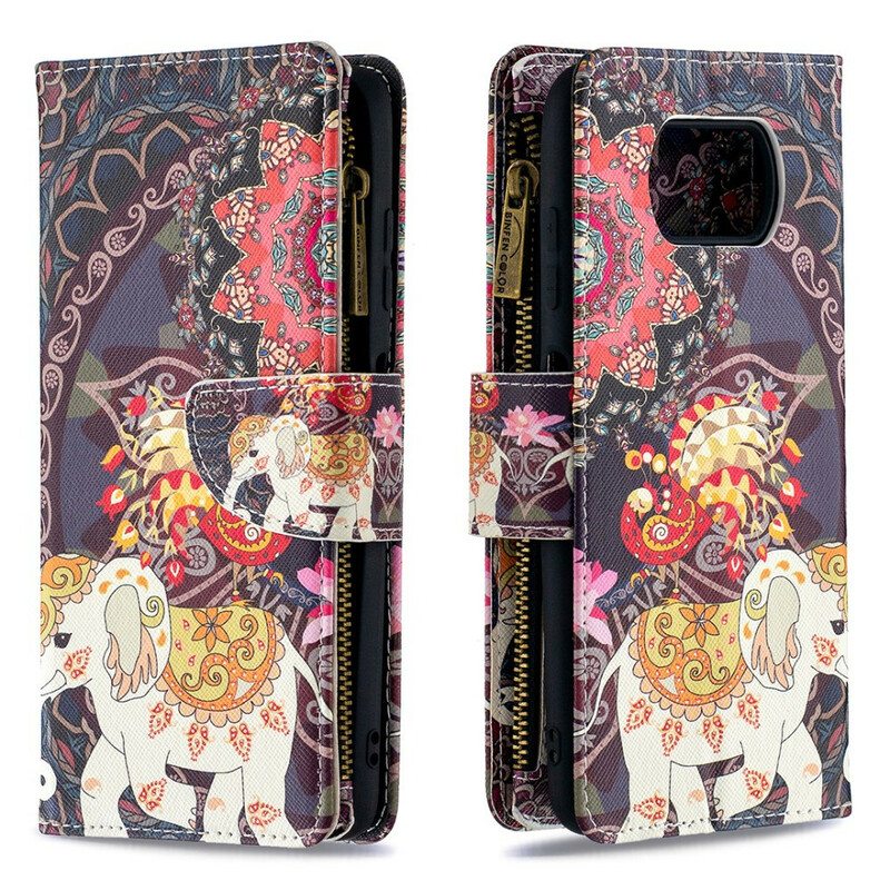 Kotelot Poco X3 / X3 Pro / X3 NFC Elephant Vetoketjullinen Tasku